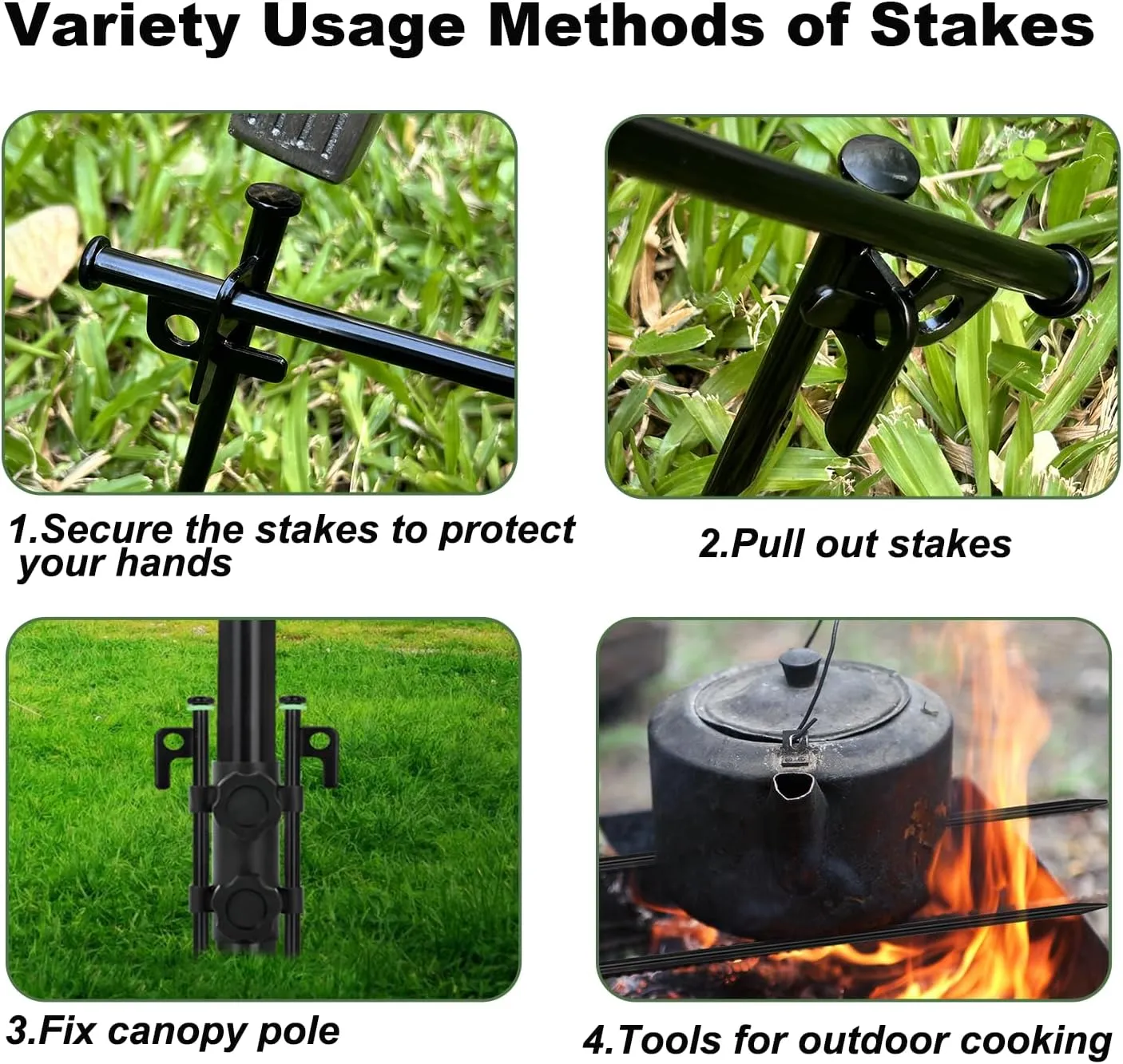 12Pcs Tent Stake with Hammer Set, 8in Tent Stakes Heavy Duty with 10.5in Camping Hammer, Storage Pouch, Forged Steel Tent Stakes for Camping Used on Rocks, Grassland(12Pcs 8in Stakes Hammer)