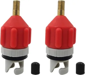 2 Pack Universal Inflatable Stand Up Paddleboard Pump Adaptor, Standard Schrader Air Valve Adapter Pumping Head Connector Converter for Inflating Boat/Kayak/Surfboard/Bed/Car Tire Orange