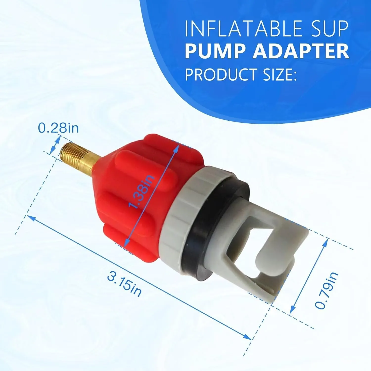 2 Pack Universal Inflatable Stand Up Paddleboard Pump Adaptor, Standard Schrader Air Valve Adapter Pumping Head Connector Converter for Inflating Boat/Kayak/Surfboard/Bed/Car Tire Orange