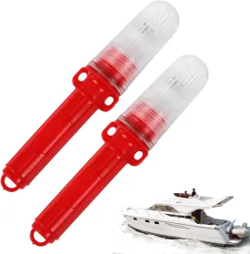 2PCS Boat Flares, Waterproof Emergency Signals for Fishing Nets, Buoys & Boats (Red)