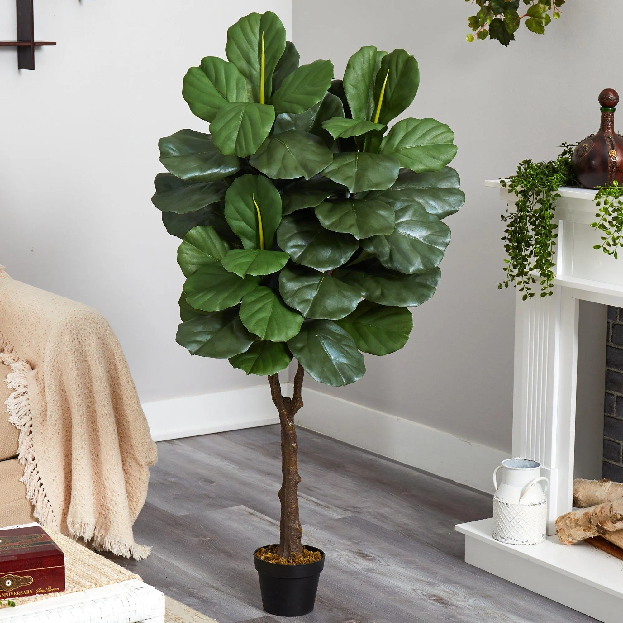 4.5’ Fiddle Leaf Fig Artificial Tree (Indoor/Outdoor)