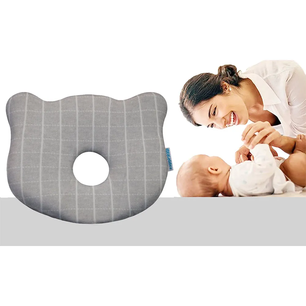 Abracadabra Memory Foam Baby Head Shaping Pillow - Grey Check