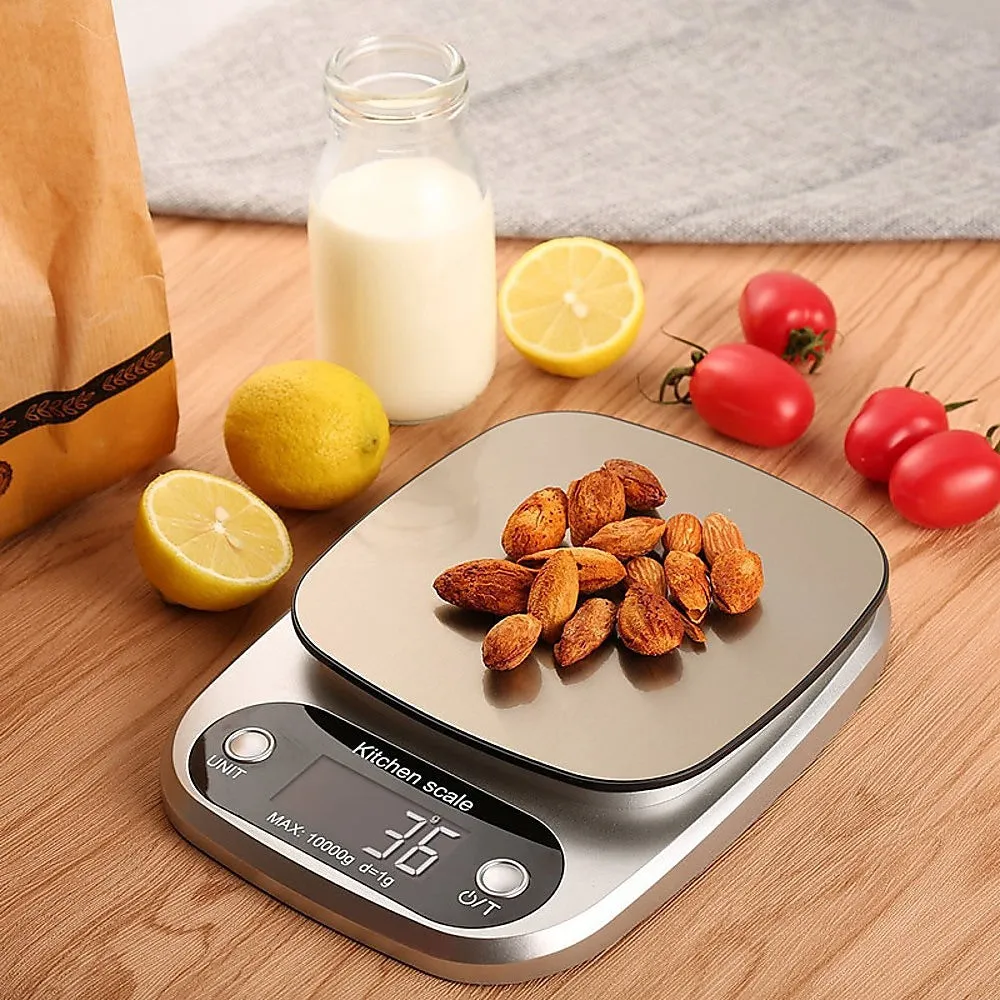 Accurate Digital Kitchen Scale, 10kg Capacity, LCD Display