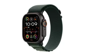 Apple Watch Ultra 2 | 49mm | Black Titanium Case with Dark Green Alpine Loop M Apple Watch Ultra 2 | 49mm | Black Titanium Case with Dark Green Alpine Loop M
