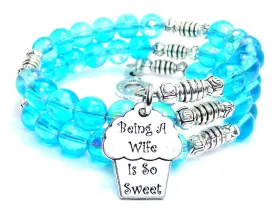 Being A Wife Is So Sweet Sea Siren Ocean Glass Wrap Bracelet Being A Wife Is So Sweet Sea Siren Ocean Glass Wrap Bracelet