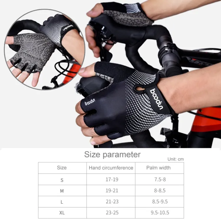 BOODUN 1096 Non-slip Wear-resistant Breathable Fitness Sports Silicone Gloves, Size:S(Green)