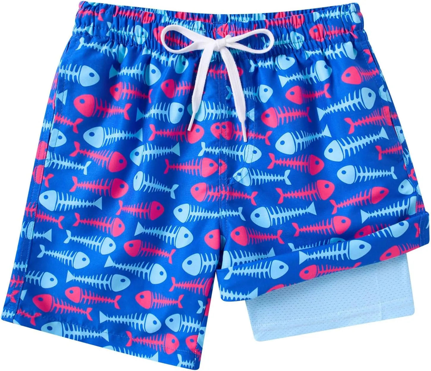 Boys Swim Trunks with Compression Liner Casual Bathing Suit for Kids Swim Shorts 6-18 Years