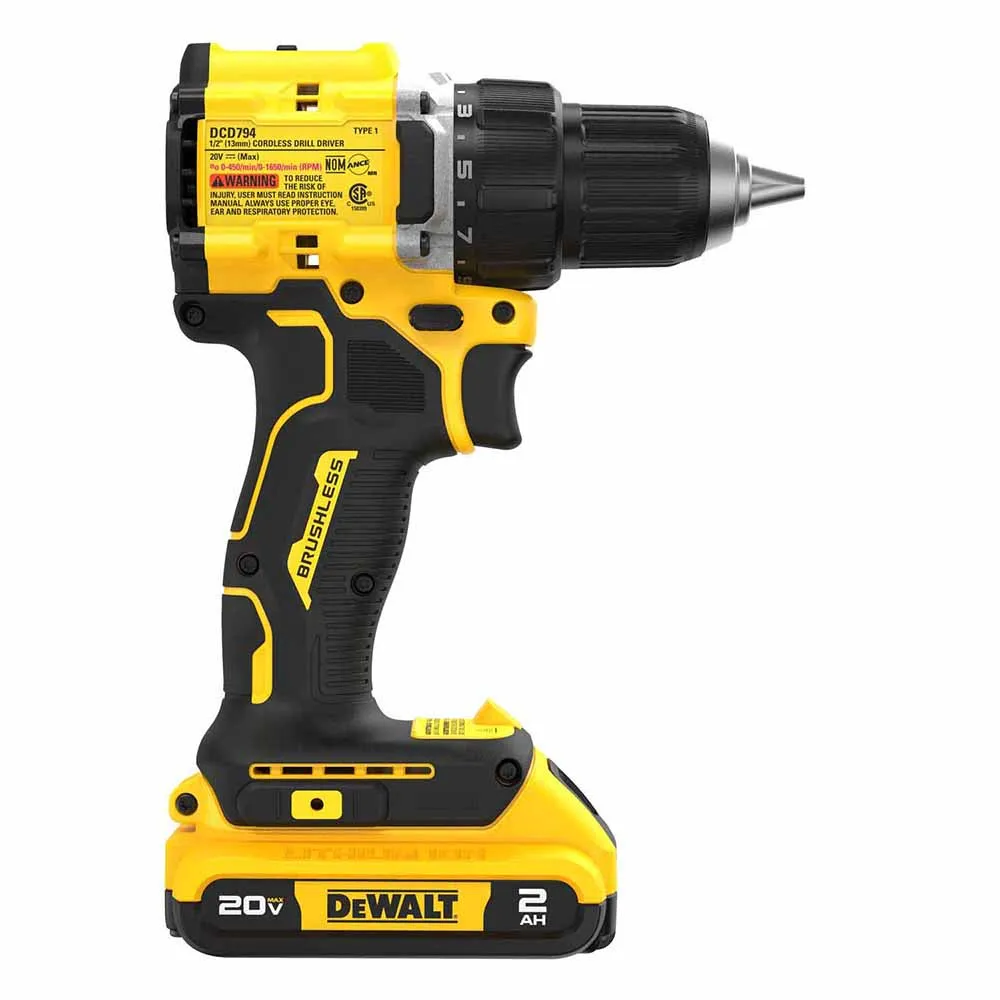 DeWalt DCD794D1 ATOMIC COMPACT SERIES 20V MAX Brushless Cordless 1/2 in. Drill/Driver Kit