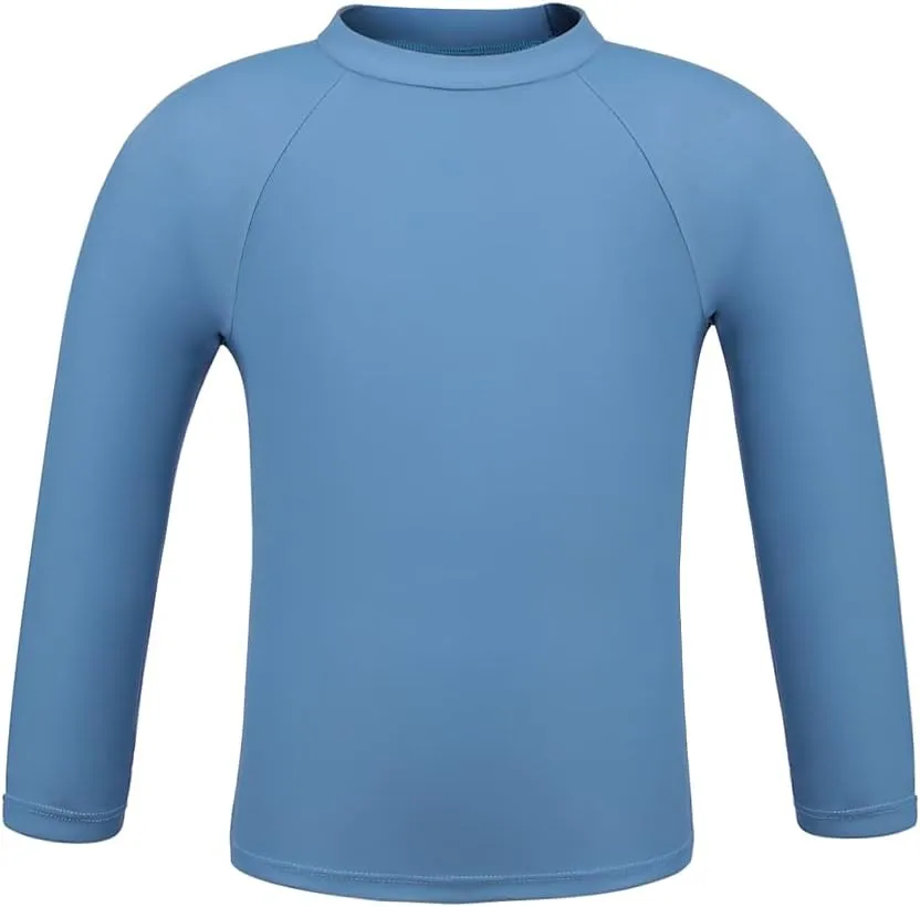 ESTAMICO Boys' UPF 50  Long-Sleeve Rashguard Athletic Swim Shirt
