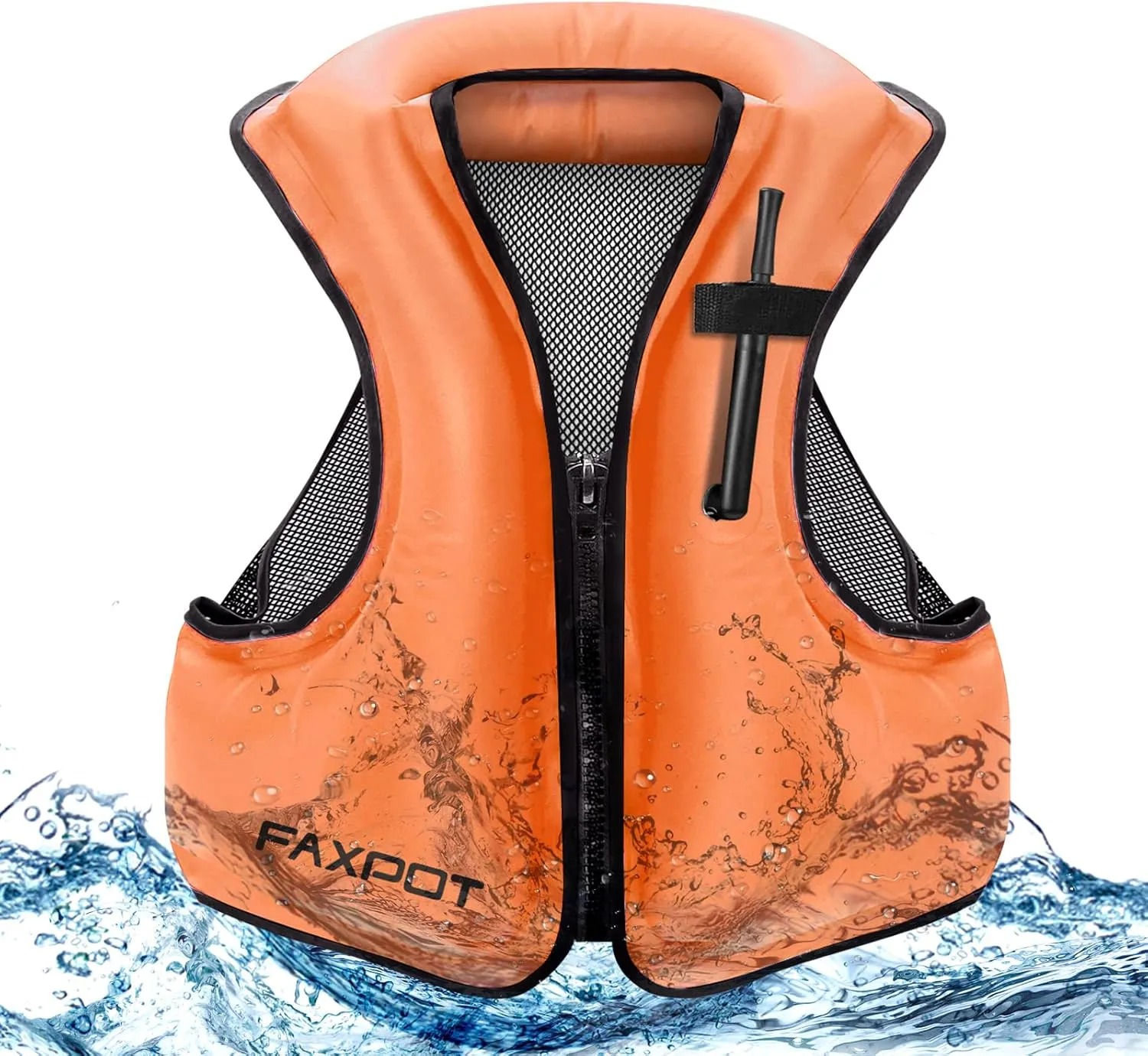 Faxpot Inflatable Snorkel Vest Adult, Snorkeling Vest for Men & Women, Portable Inflatable Swim Vest Jacket, Buoyancy Vest for Snorkeling/Surfing/Swimming, Buoyancy 220 lbs 