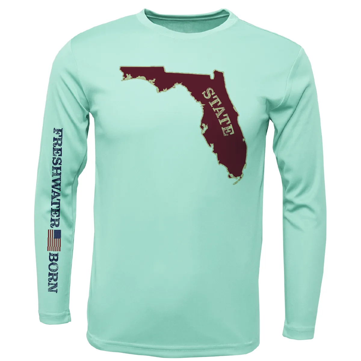 FSU Garnet and Gold Freshwater Born Boy's Long Sleeve UPF 50  Dry-Fit Shirt