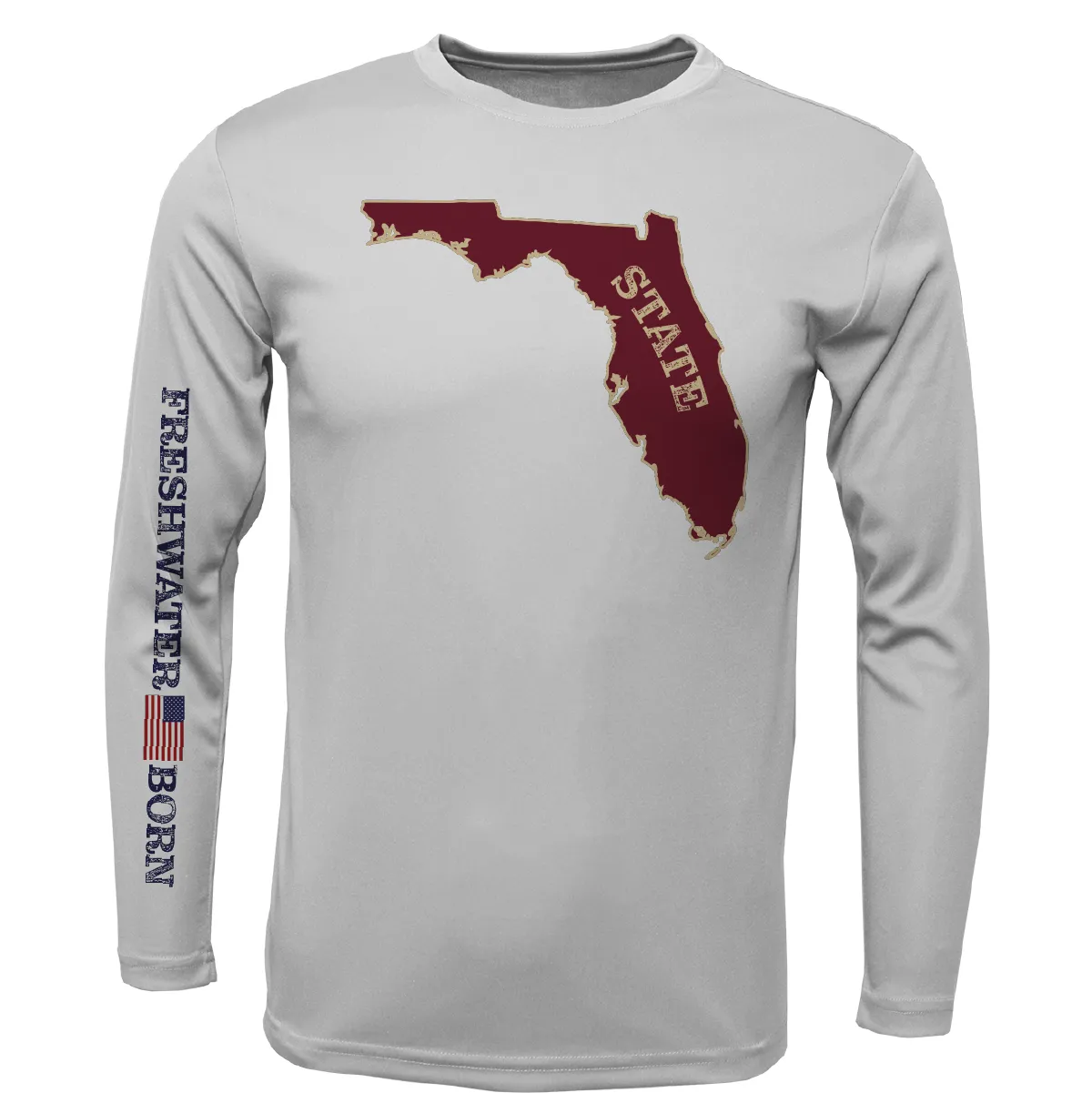 FSU Garnet and Gold Freshwater Born Boy's Long Sleeve UPF 50  Dry-Fit Shirt