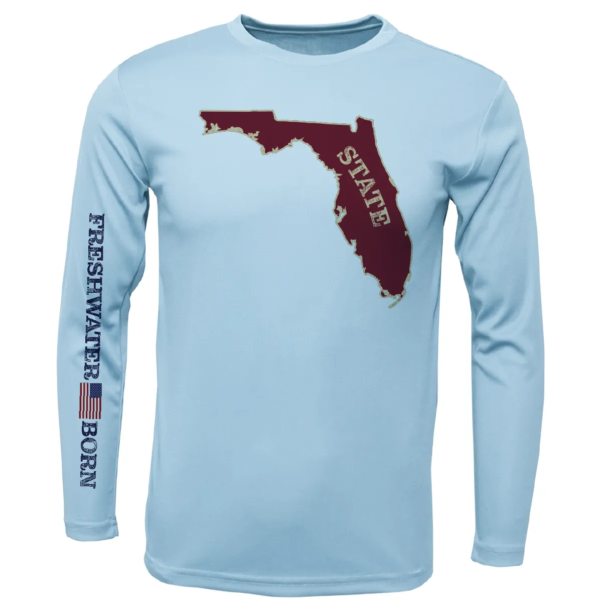 FSU Garnet and Gold Freshwater Born Boy's Long Sleeve UPF 50  Dry-Fit Shirt