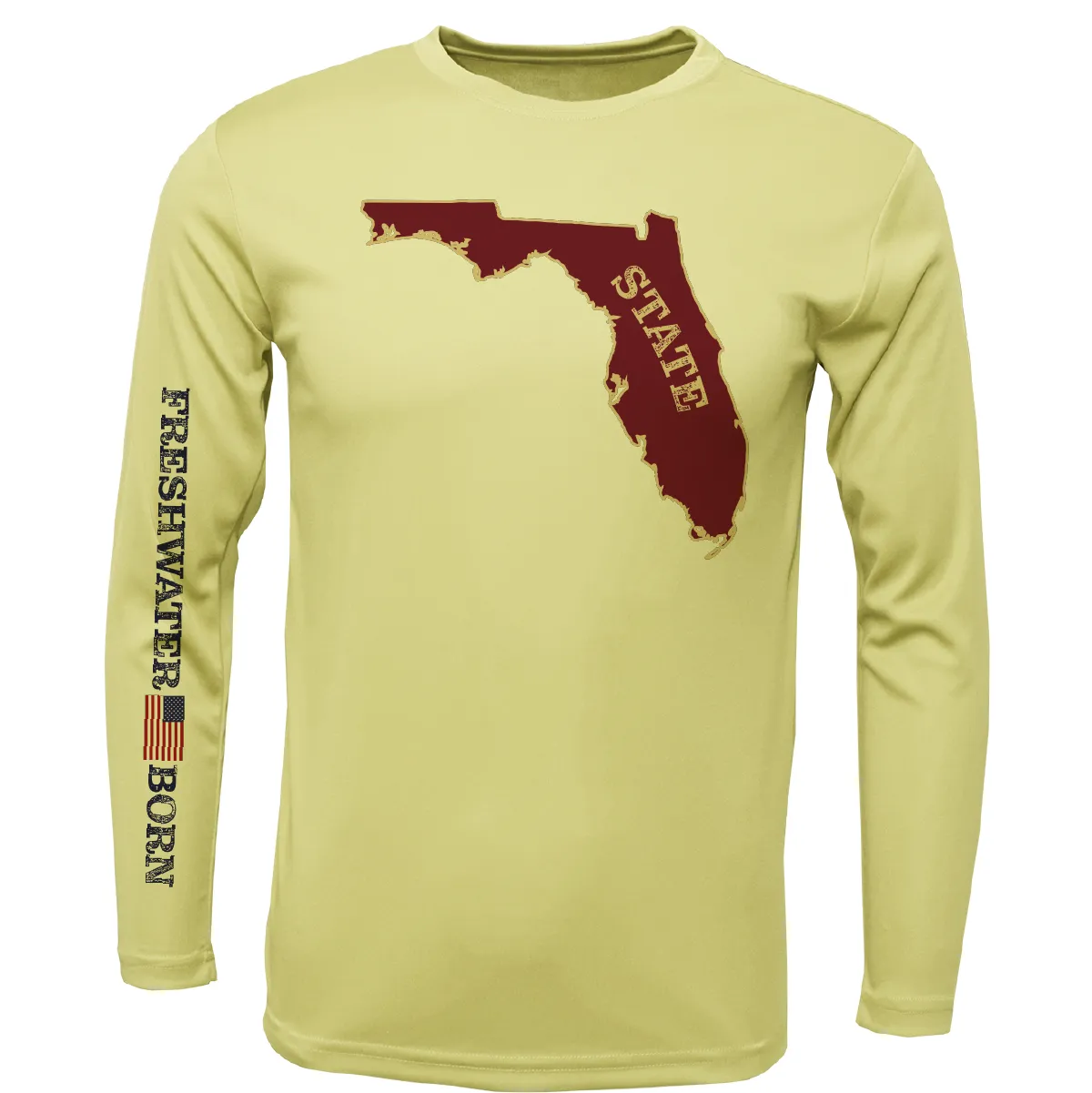 FSU Garnet and Gold Freshwater Born Boy's Long Sleeve UPF 50  Dry-Fit Shirt