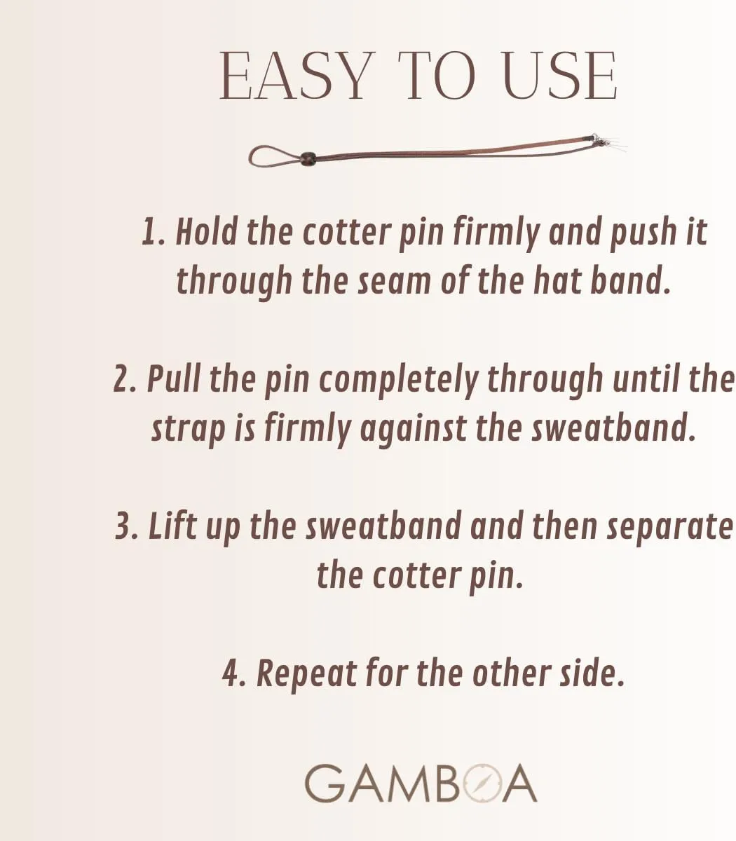 Gamboa 100% Leather Hat Chin Strap for Men and Women Removable Hat Chin Cord for Cowboy and Sun Hats