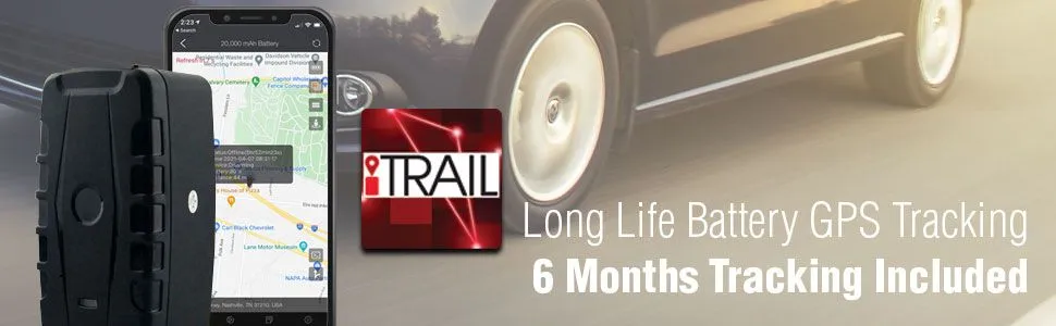 iTrail Endurance Real Time, Weather Resistant, Magnetic GPS Tracker w/ 6 Months of Service