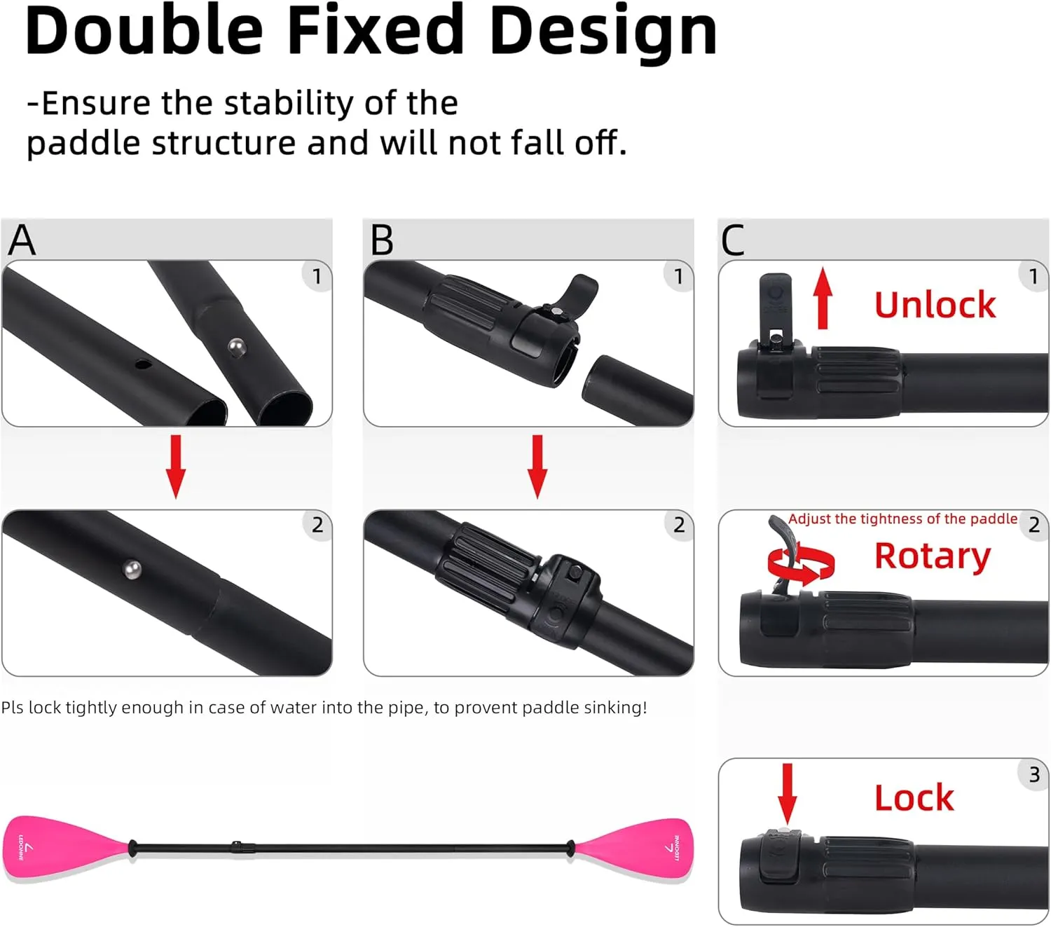 LEDONNE SUP Paddle 4-Piece Adjustable Kayak Paddle Floating Lightweight Paddle Board Oar with Aluminum Alloy Shaft and 2 Nylon Blades Best Price Based on Our 3 Million Sets Per Year 500 bought monthly