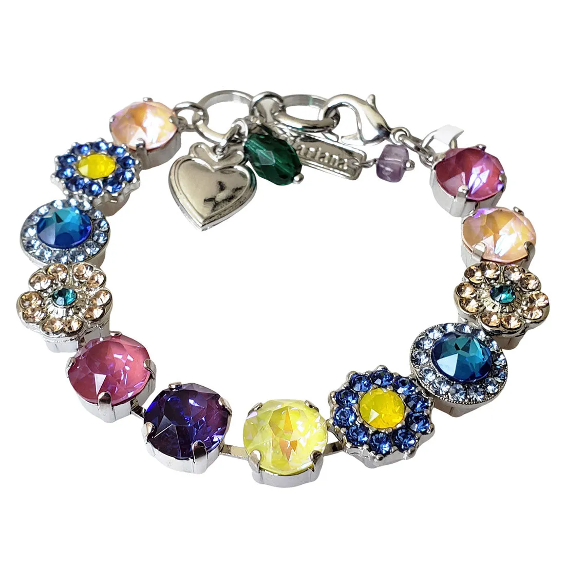 Mariana "Sunkissed Rainbow" Rhodium Plated Lovable Mixed Element Crystal Bracelet, 4045/1 168-1ro