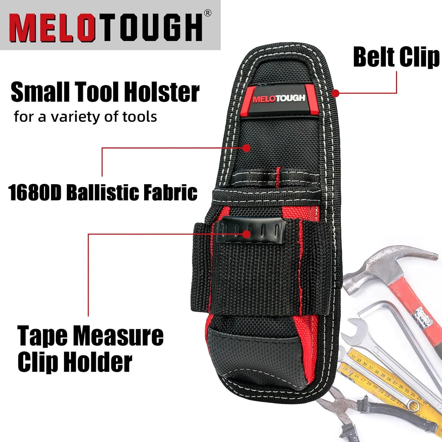 MELOTOUGH Small Tool Pouch Electrican Clip on Tool Pouch,Tool Belt Pouch with Belt Holster Mini Electrican Tool Holder with Sanp Clip