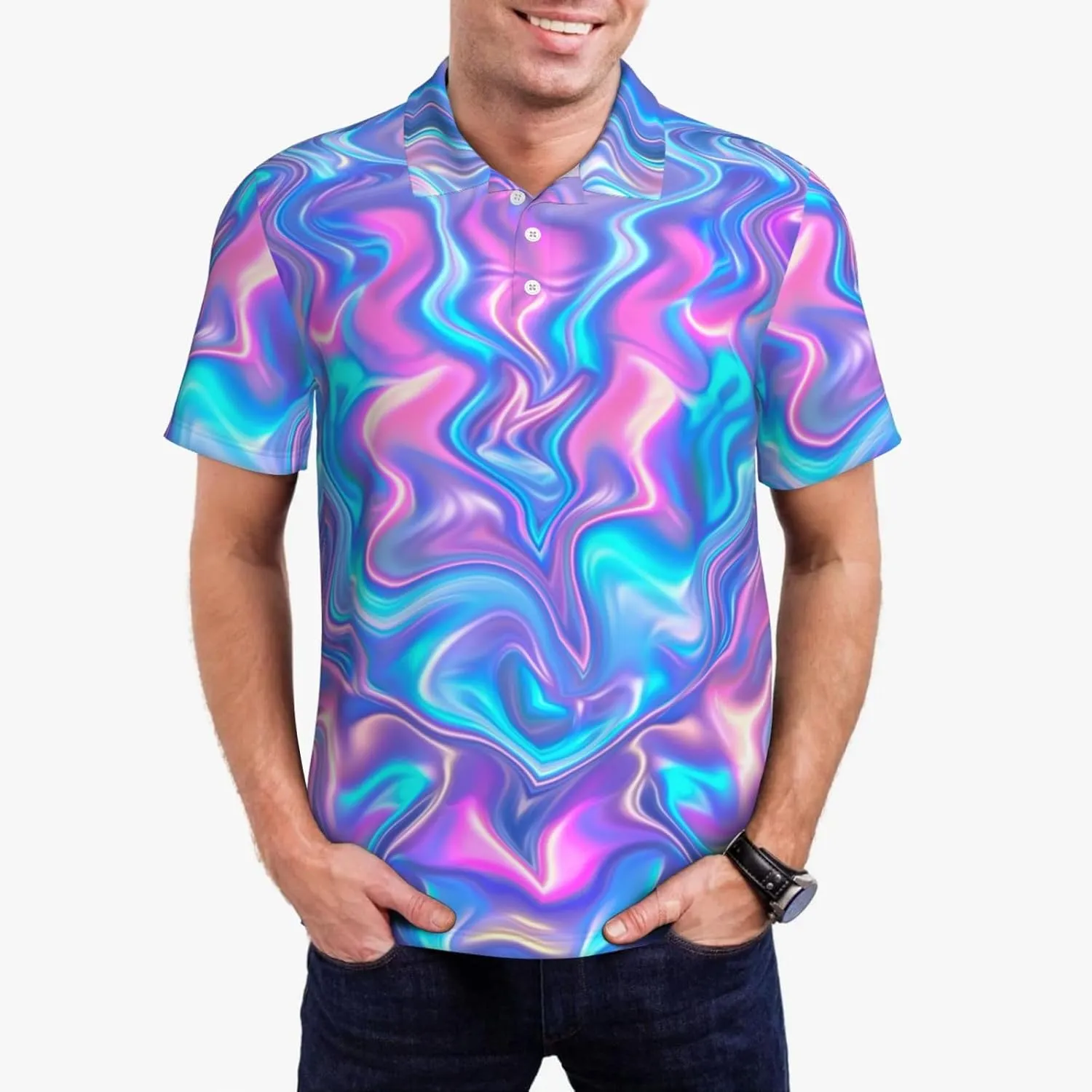 Mens Golf Shirts Funny Golf Shirts for Men Polo Shirts Casual Short Sleeve Performance Moisture Wicking Quick Dry Fit Polos