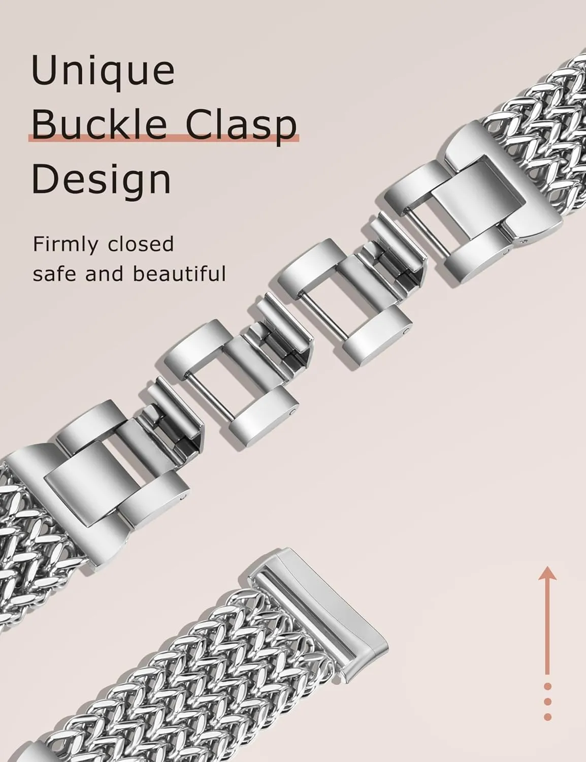 Minyee Metal Bands Compatible with Fitbit Sense 2/Versa 4/Versa 3/Sense Bands Women, Dressy Stainless Steel Multi-chain Designer Luxury Link Bracelet Wristband Replacement Strap