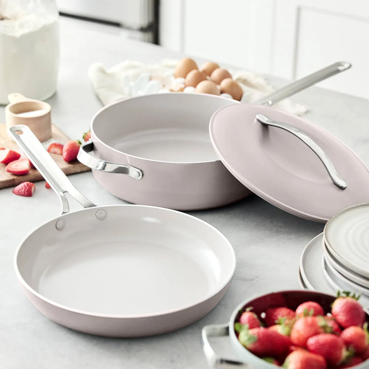 Nova Ceramic Nonstick 3-Piece Cookware Set | Clay