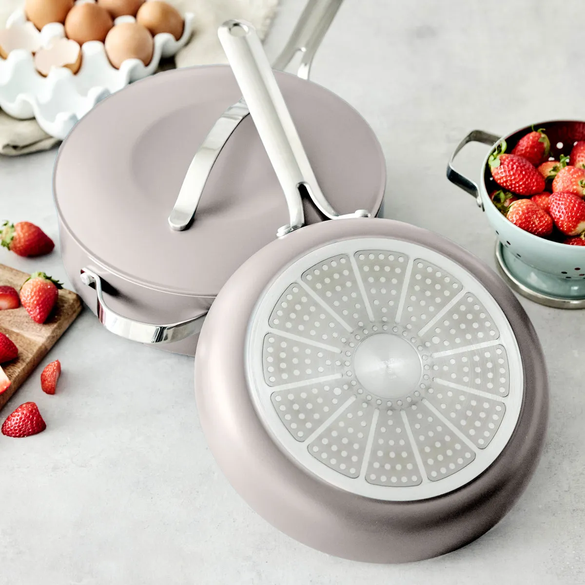 Nova Ceramic Nonstick 3-Piece Cookware Set | Clay