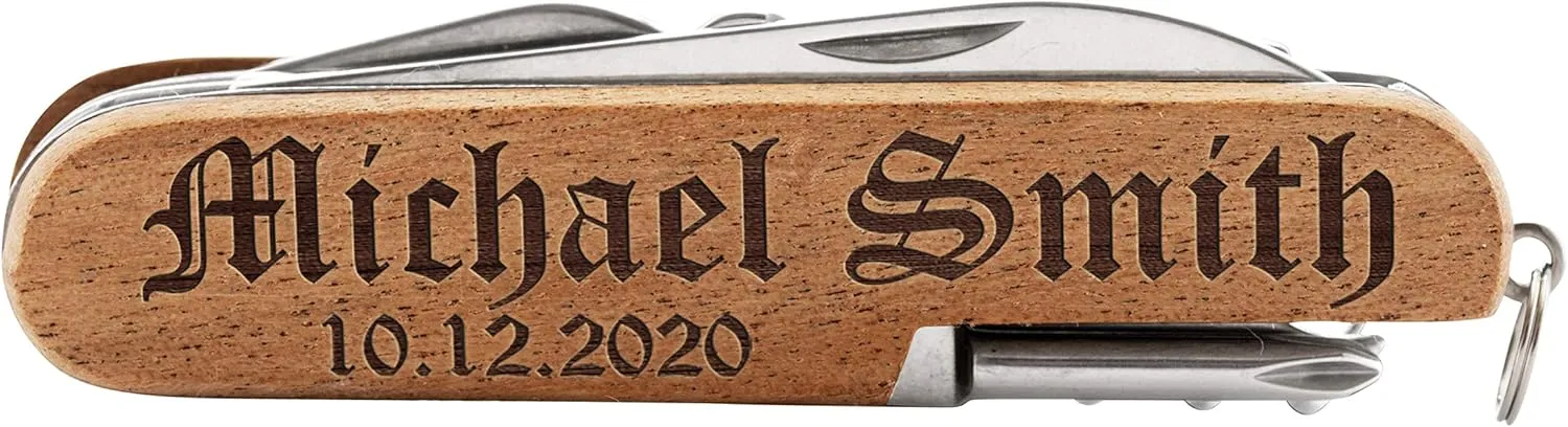 Personalized Pocket Knife, Personalized 8-Function Multi-Tool Pocket Knife, Custom Knives, Engraved Names, Groomsmen Gift, Gift for Him