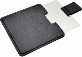 Pocket Mirror Travel Mirror 2.36 Inches Mini Handheld Stainless Steel Unbreakable Mirrors with PU Leather Case (Black)