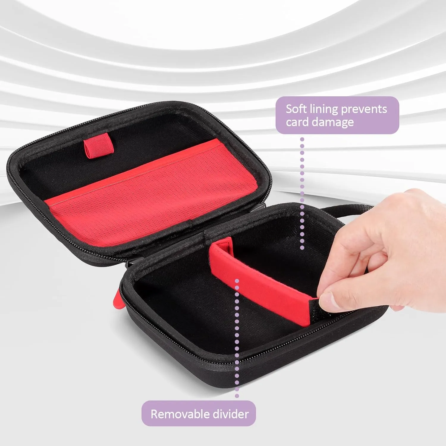 ProCase Hard Playing Card Game Carrying Case, Travel Storage Box Holds 300  Trading Cards, Bag Holder for Classic Board Game UNO, Five CrownsSKYJO, PlayMonster and More (Case Only) -Black