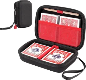 ProCase Hard Playing Card Game Carrying Case, Travel Storage Box Holds 300  Trading Cards, Bag Holder for Classic Board Game UNO, Five CrownsSKYJO, PlayMonster and More (Case Only) -Black