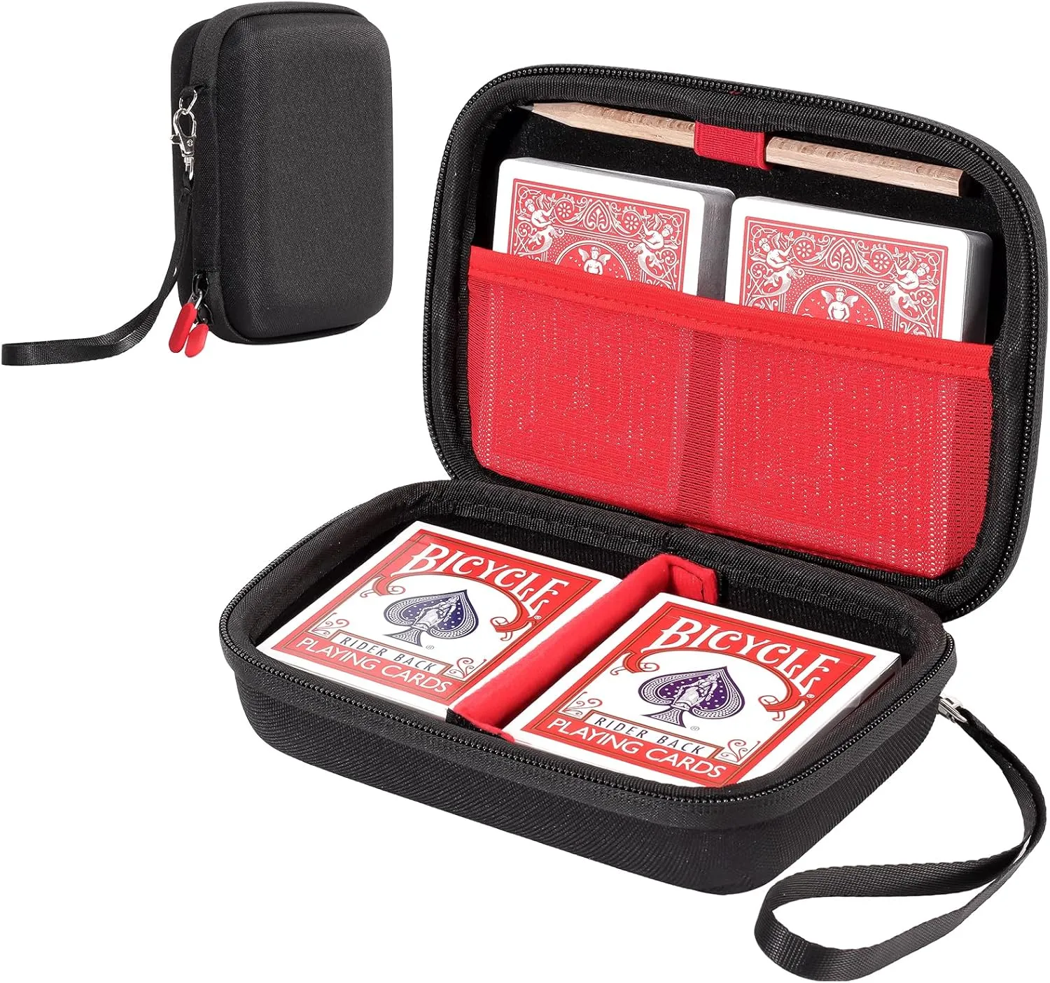 ProCase Hard Playing Card Game Carrying Case, Travel Storage Box Holds 300  Trading Cards, Bag Holder for Classic Board Game UNO, Five CrownsSKYJO, PlayMonster and More (Case Only) -Black