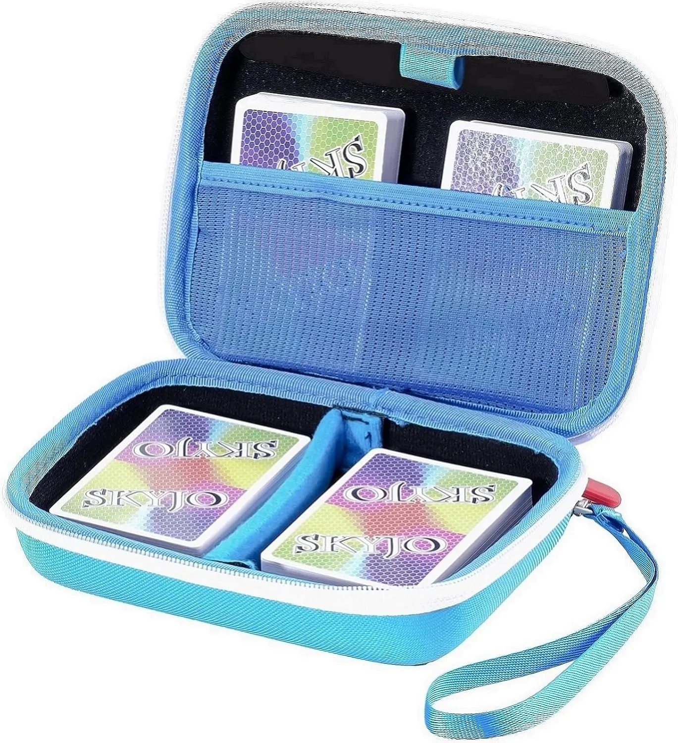 ProCase Hard Playing Card Game Carrying Case, Travel Storage Box Holds 300  Trading Cards, Bag Holder for Classic Board Game UNO, Five CrownsSKYJO, PlayMonster and More (Case Only) -Blue