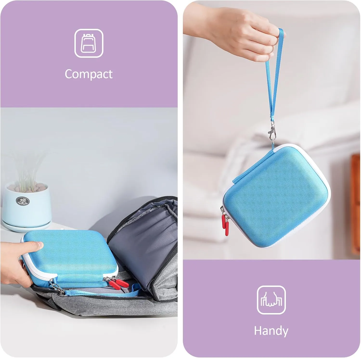 ProCase Hard Playing Card Game Carrying Case, Travel Storage Box Holds 300  Trading Cards, Bag Holder for Classic Board Game UNO, Five CrownsSKYJO, PlayMonster and More (Case Only) -Blue