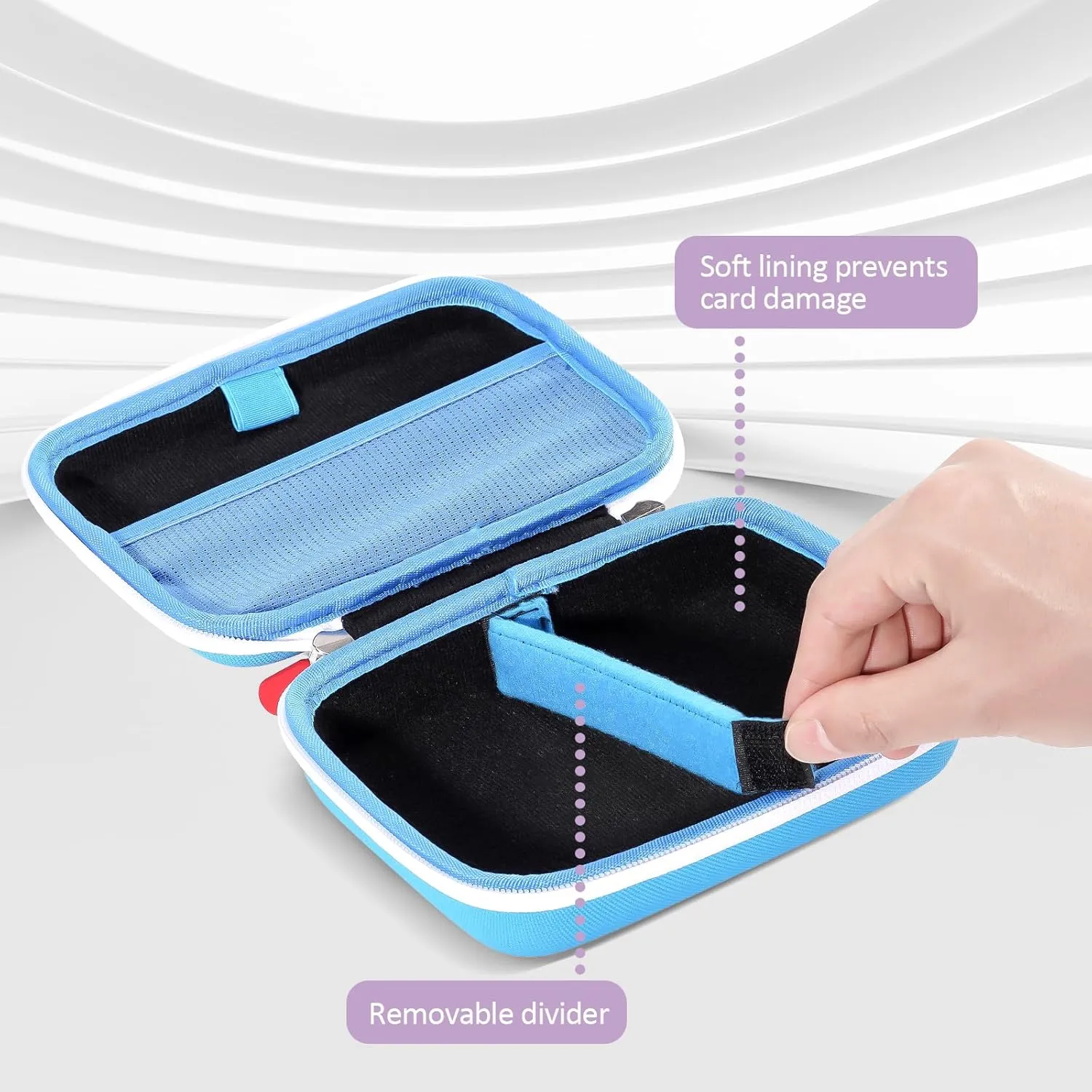 ProCase Hard Playing Card Game Carrying Case, Travel Storage Box Holds 300  Trading Cards, Bag Holder for Classic Board Game UNO, Five CrownsSKYJO, PlayMonster and More (Case Only) -Blue