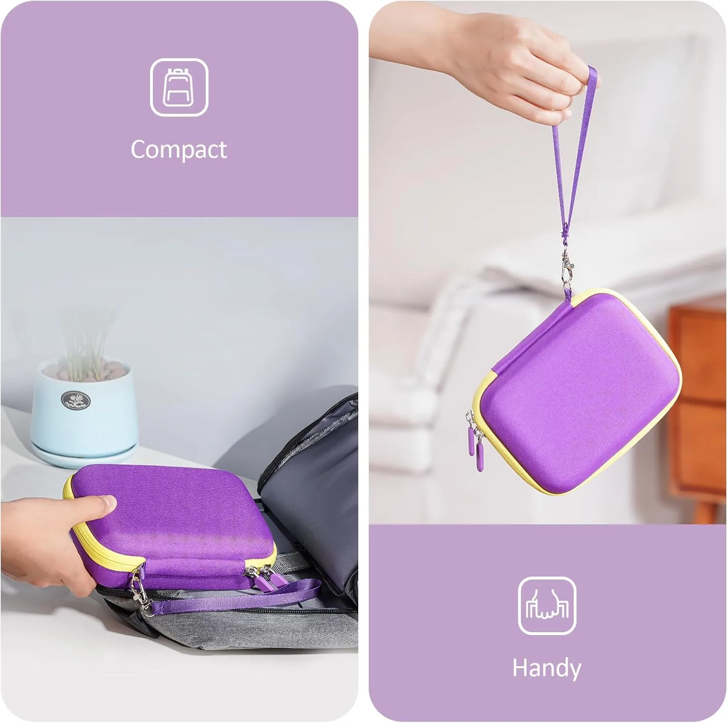 ProCase Hard Playing Card Game Carrying Case, Travel Storage Box Holds 300  Trading Cards, Bag Holder for Classic Board Game UNO, Five CrownsSKYJO, PlayMonster and More (Case Only) -Purple