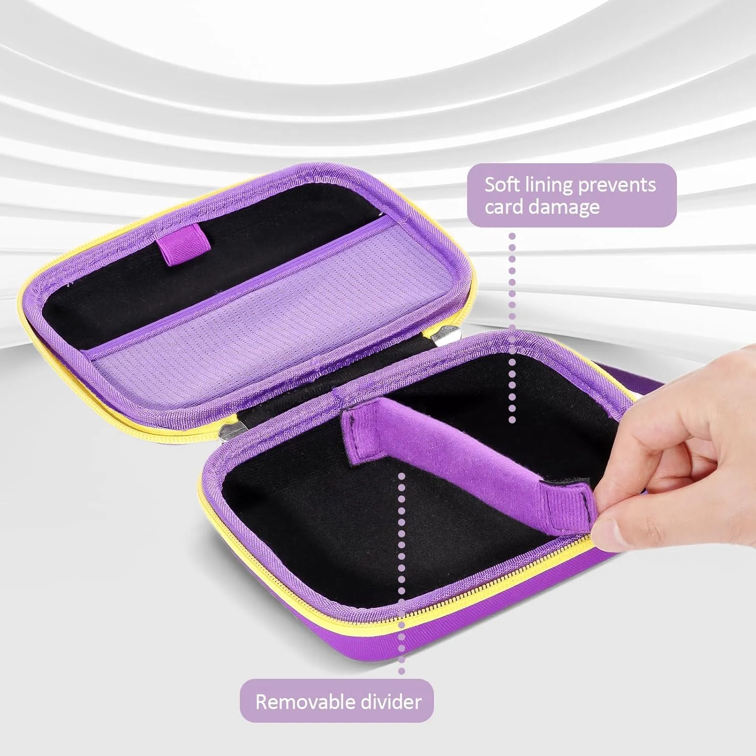 ProCase Hard Playing Card Game Carrying Case, Travel Storage Box Holds 300  Trading Cards, Bag Holder for Classic Board Game UNO, Five CrownsSKYJO, PlayMonster and More (Case Only) -Purple