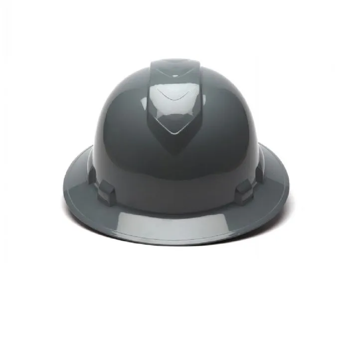 Pyramex Ridgeline HP54113 4 Point Standard Ratchet Full Brim Hard Hat, Slate Gray, One Size, 1 Each