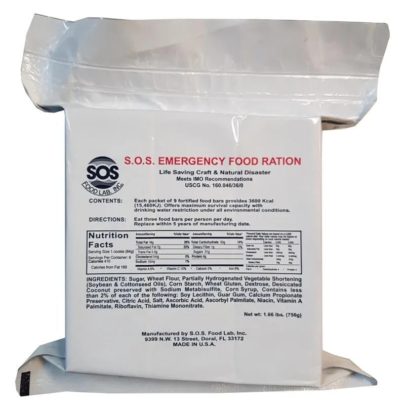 S.O.S Food Lab - Emergency Food Rations -3600 Calorie