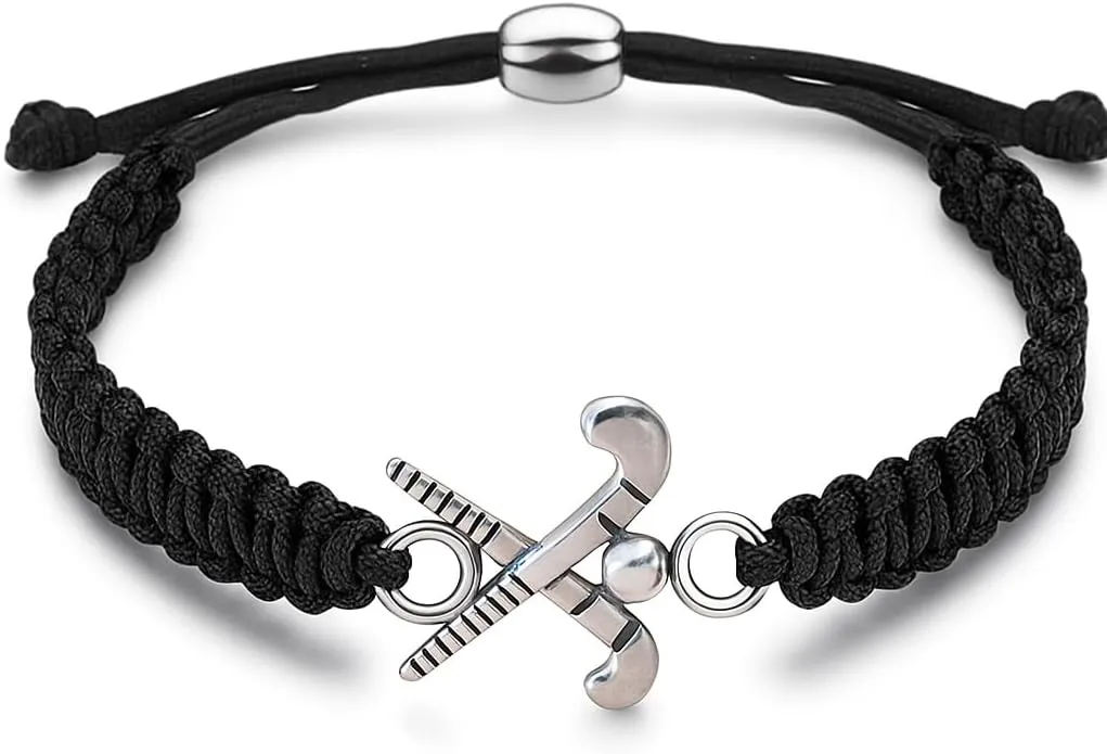 Sportybella Field Hockey Charm Bracelet - Adjustable for Girls With Stick Charm, Jewelry Gifts for Players, Teams & Coaches, Friendship Bracelet