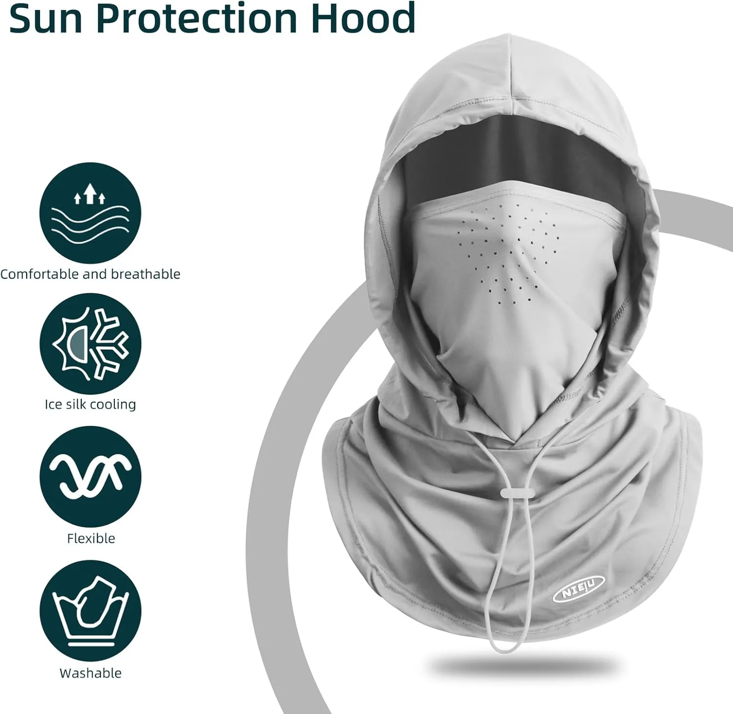Summer Balaclava Face Mask with Breathable Holes Sun Face Shield UV Protection Full Head Mask for Men Women Fishing Cycling