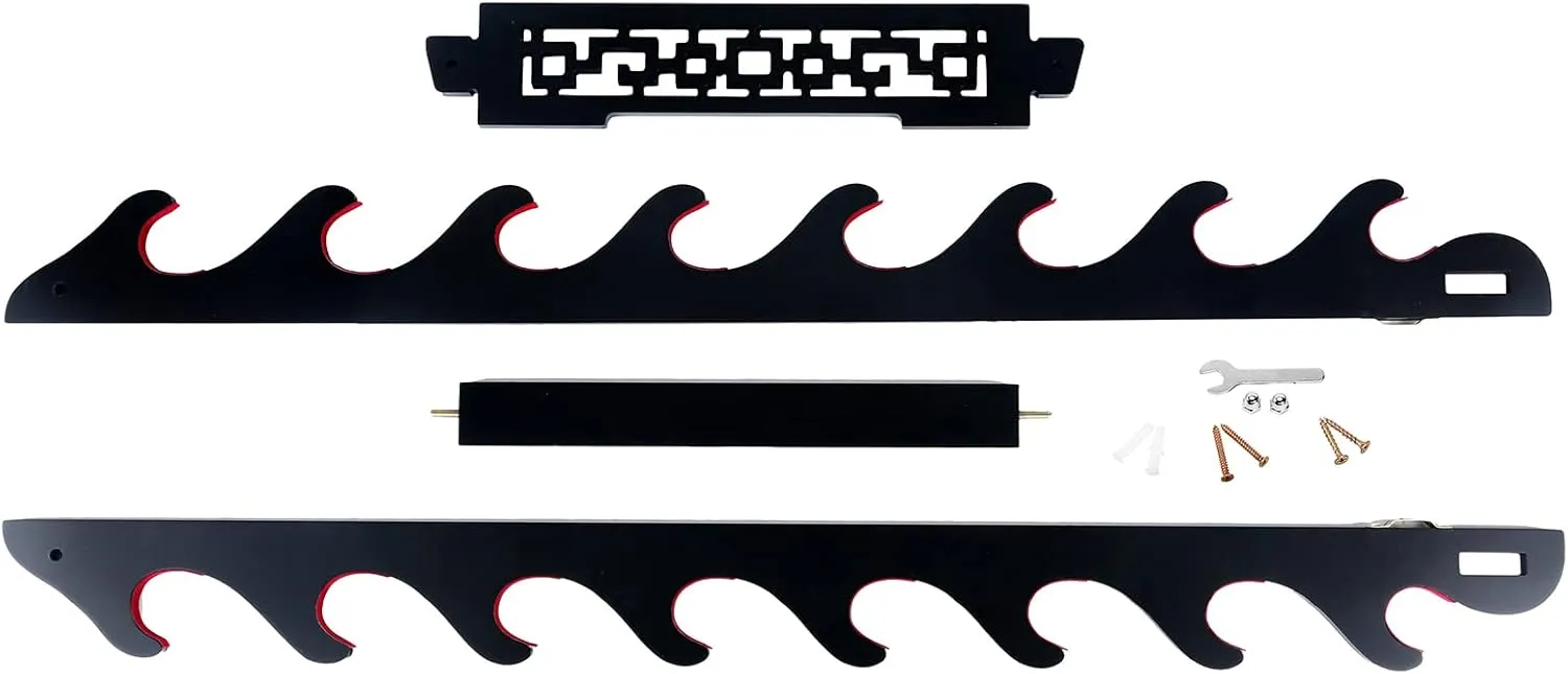 Sword Holder Katana Wall Mount - 8 Tier Samurai Sword Display Rack Wand Wakizashi Tanto Wall Hanger Sword Rack Sword Stand Display