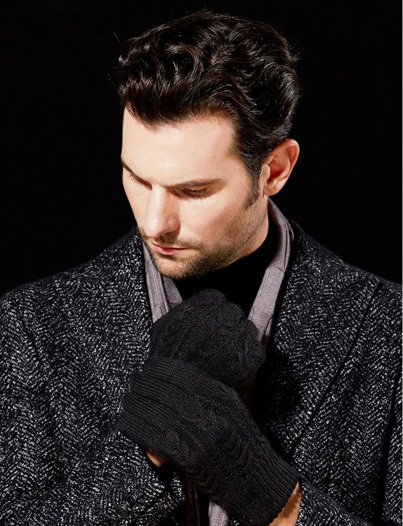 Windproof Outdoor Full Finger Touch Screen Gloves L-Black