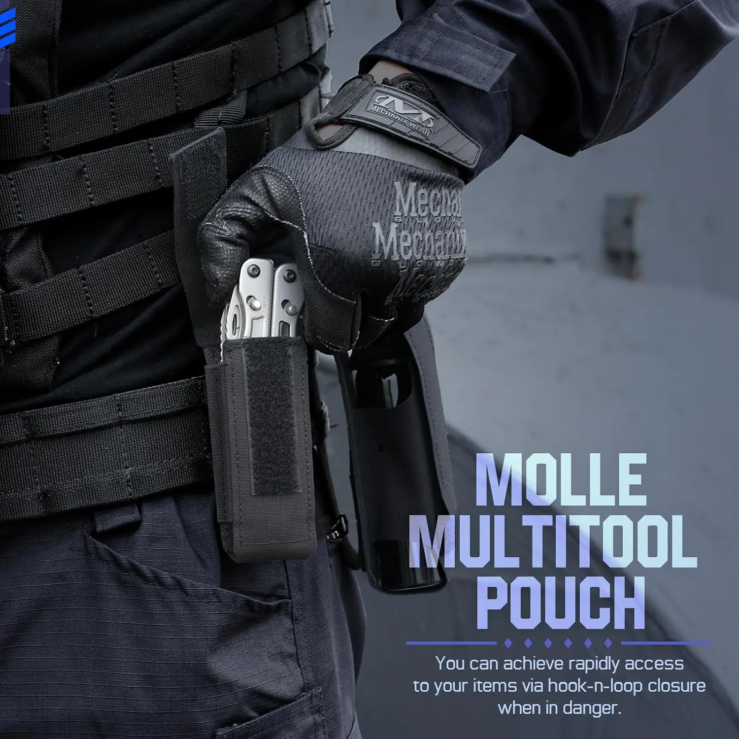 WYNEX OC Pepper Spray Holster Pouch, Small MOLLE Flashlight Holder Tactical Multitool Mag Accessories Pouch for Duty Belt